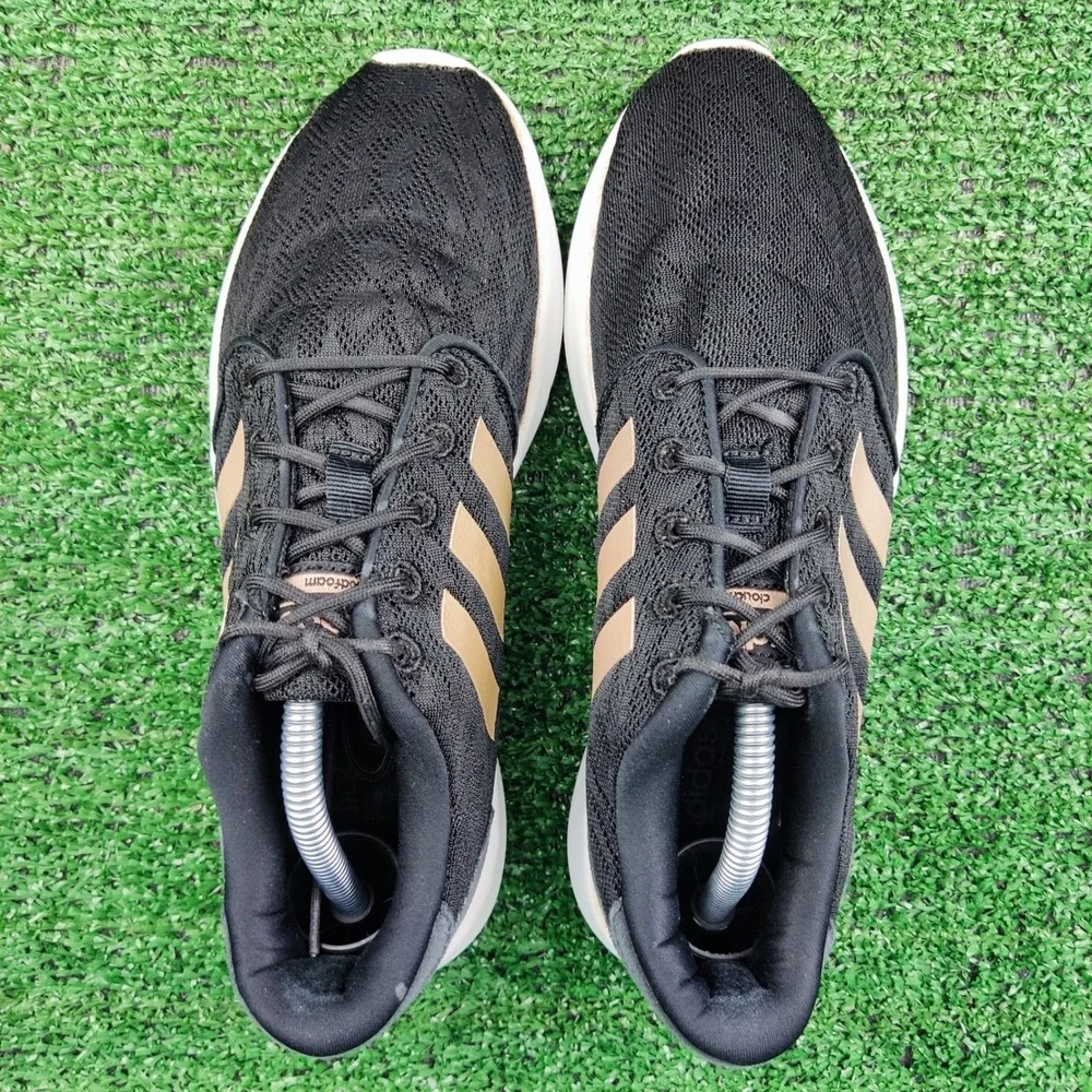 Adidas Sneakers Womens 6.5 Black Rose Gold Cloudfoam Pure Running Shoes AC8247